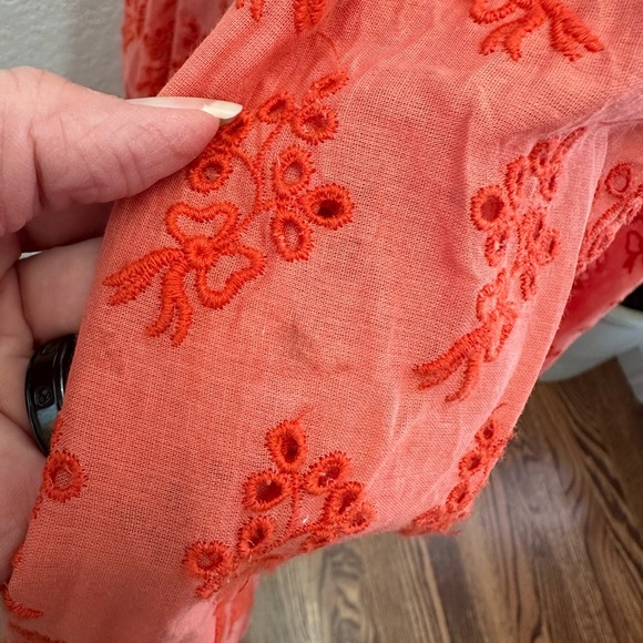 The Great Camelia Orange Red Floral Eyelet sundress Midi Dress size 3 Large - Picture 4 of 10